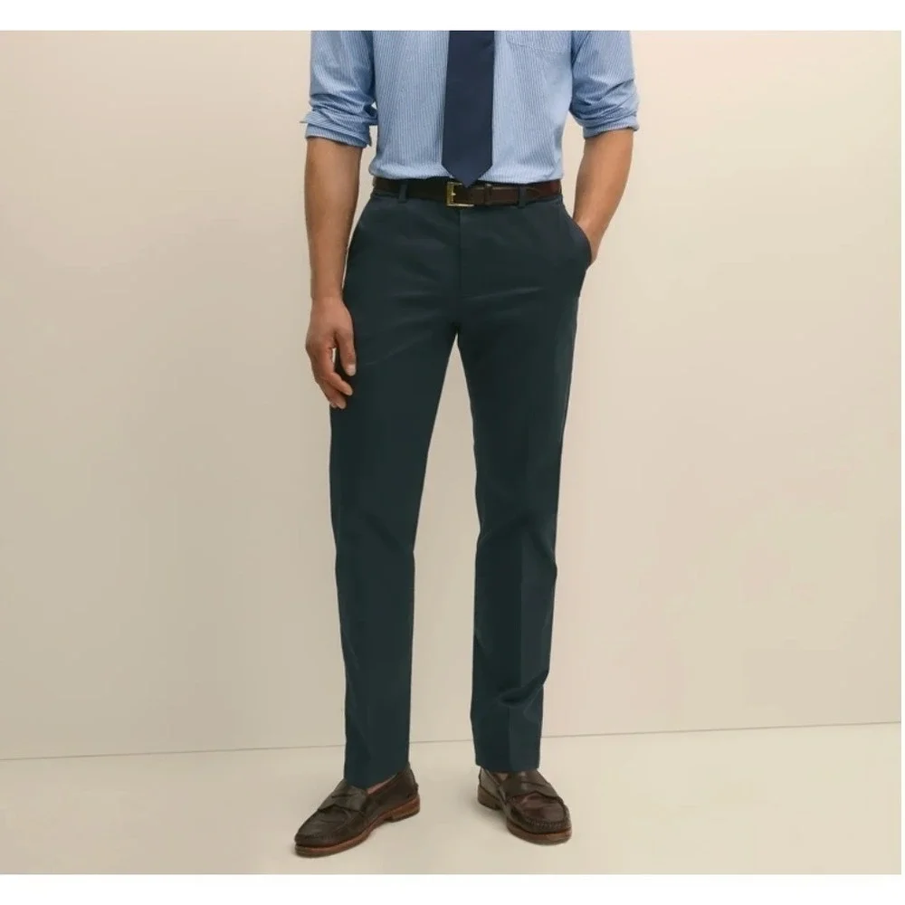 NWT Brooks Brothers Advantage Chino Mens 42x34 Navy‎ Soho Fit Wrinkle Resistant